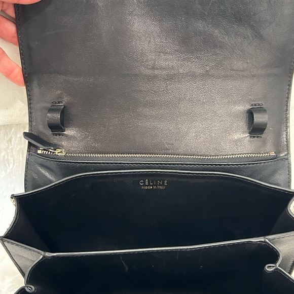 CELINE SNAKESKIN MEDUIM BOX BAG GREY/CREAM - Picture 8 of 9